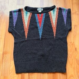 American Vintage Black Sweater with Geometric Accents